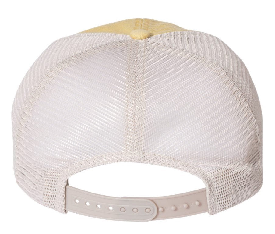 Yellow Unstructured Mesh Back Hat